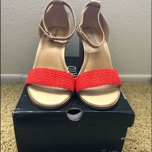 Torrid Tan and Red Block Heels